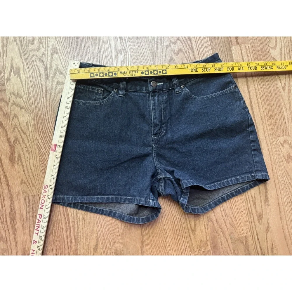 Lee Denim Jeans Shorts Women's Size 12P Petite 5 Pocket Style Belt Loops Riveted